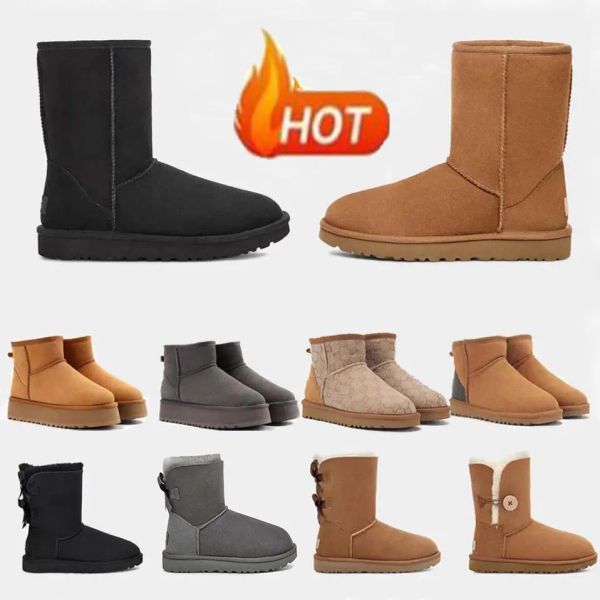 

boots slippers chestnut fur slides sheepskin shearling tazz new mules women men ultra mini platform boot slipon shoes suede upper fall w hdo, Black