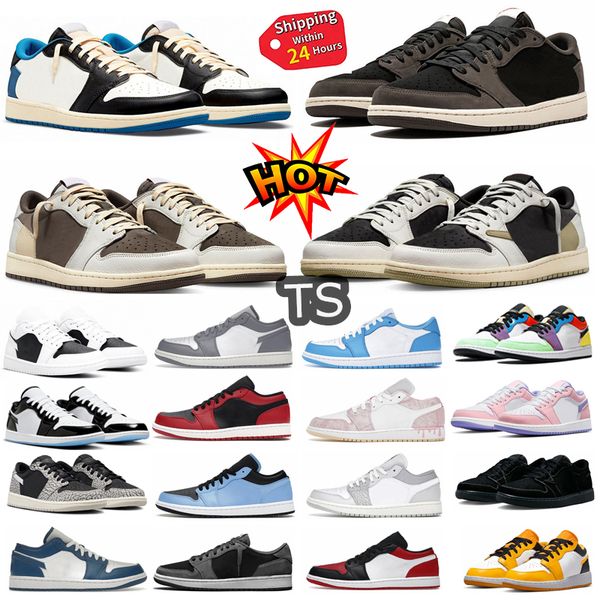 

2023 jumpman 1 men women low basketball shoes og 1s triple white shadow designer university blue unc black bred toe light smoky grey mens sn
