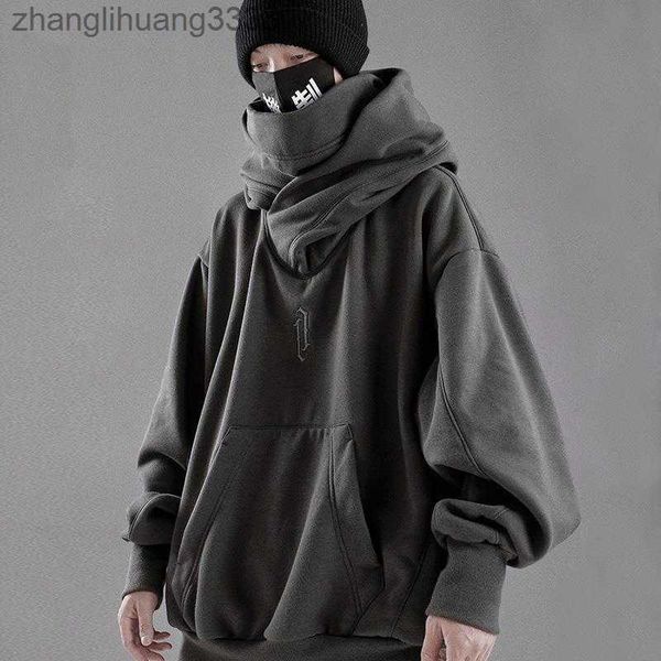 

men's hoodies & sweatshirts houzhou techwear black hoodie sweatshirt with hood baggy harajuku japanese streetwear hip hop autumn turtle