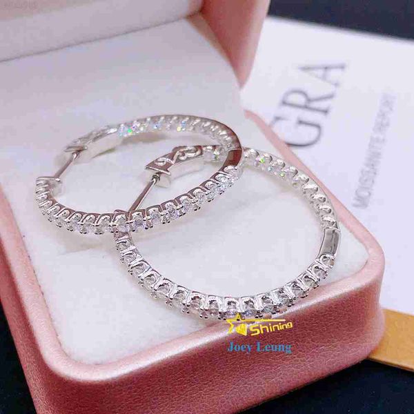 

moissanite hip hop jewelry earrings pass diamond tester 925 silver vvs moissanite diamond big hook iced out moissanite earrings, Golden