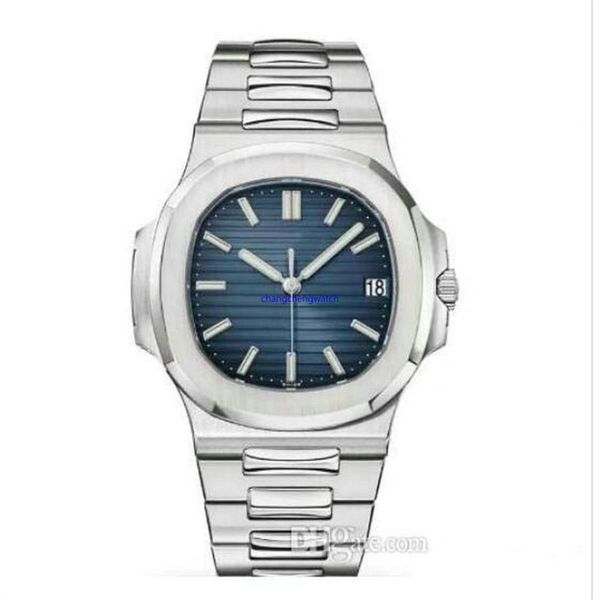 

2020 waterproof watch men automatic watches 5711 silver strap blue stainless mens mechanical montre de luxe wristwatch reloj hombr236b, Slivery;brown
