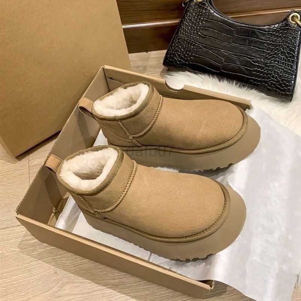 

boots new winter women short plush warm snow boots flats casual shoes suede fur chelsea ankle boots platform ladies shoes botas mujer, Black