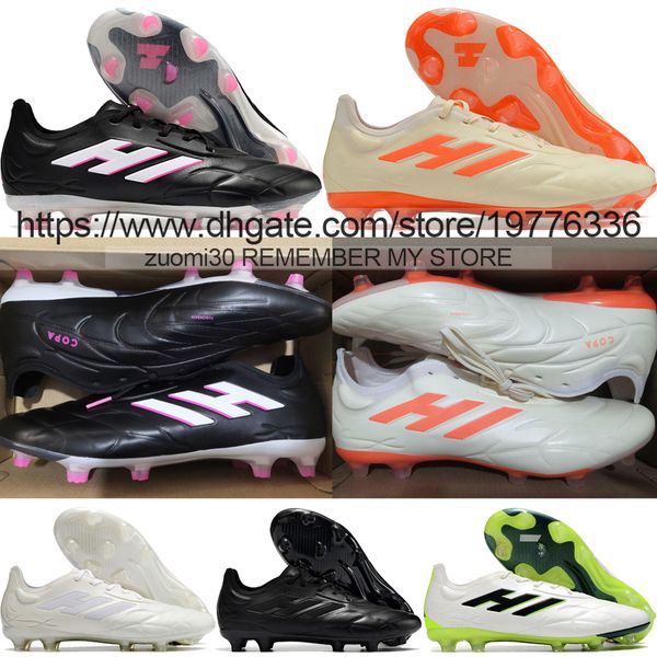 

send with bag quality soccer boots copa pure.1 fg limited edition trainers football cleats mens firm ground soft leather comfortable lithe s, Black