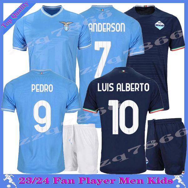 

23 24 lazio soccer jerseys 10th maglie 2023 immobile luis bastos sergej j.correa acerbi badelj lucas marusic football men kids football shir, Black;yellow