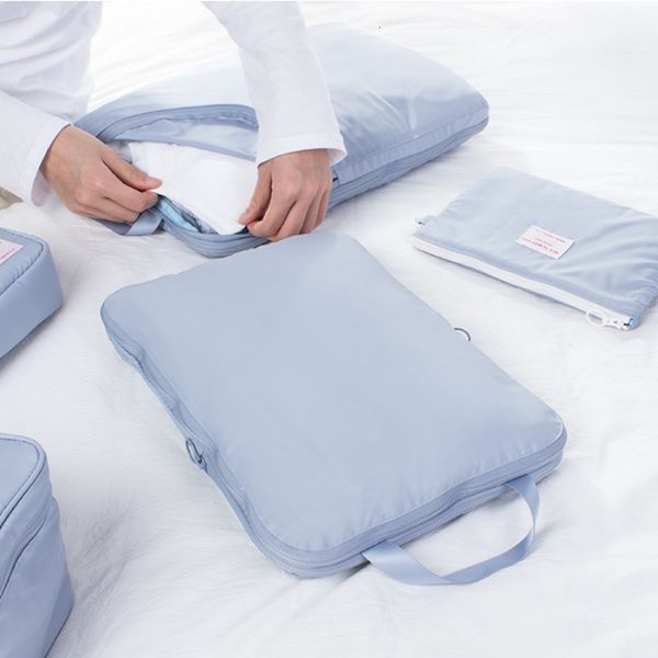 

cosmetic bags cases 2pcs travel compression packing cubes bag portable suitcase clothes organizers waterproof luggage storage drawer 230824