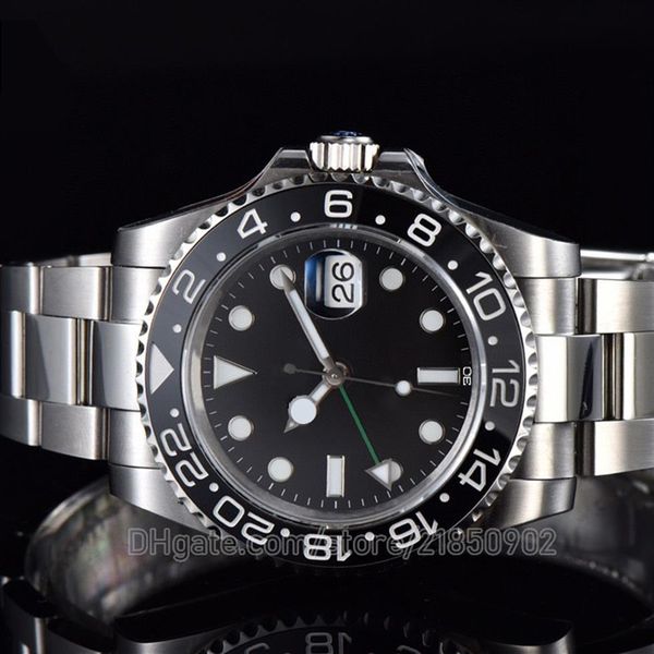 

batman batgirl bezel steel on jubilee black and blue bezel oyster band black dial mens watch designer watches 40mm gmt ii man wris264x, Slivery;brown