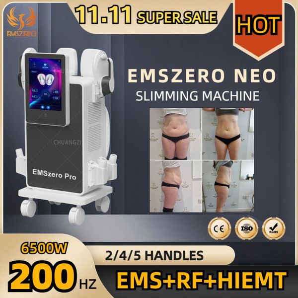 

new dlsemslim neo slimming machine emszero rf 6500w 200hz 2/4/5 handles 15 tesla body emsculpting beauty machine hi-emt