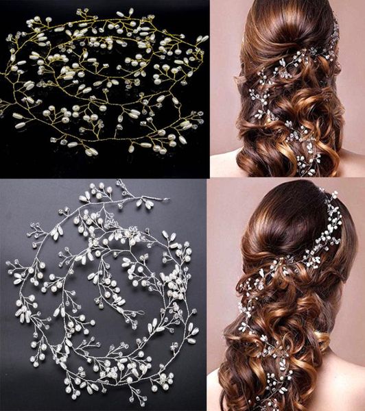 

1pc simulated pearl hair accessories for bride crystal crown floral elegant hair ornaments hairpin wedding headdress4659743, Slivery;golden