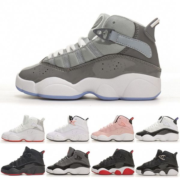 

2023 jumpman 6s basketball kid shoes for boys girls children toddler cool grey bred 6 rings sport trainer youth kids athletic outdoor sneake, Black