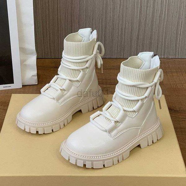 

boots girls martin boots autumn winter new knitted stitching kids short ankle boots casual motorcycle boots for children warm sneakers l0824, Black;grey