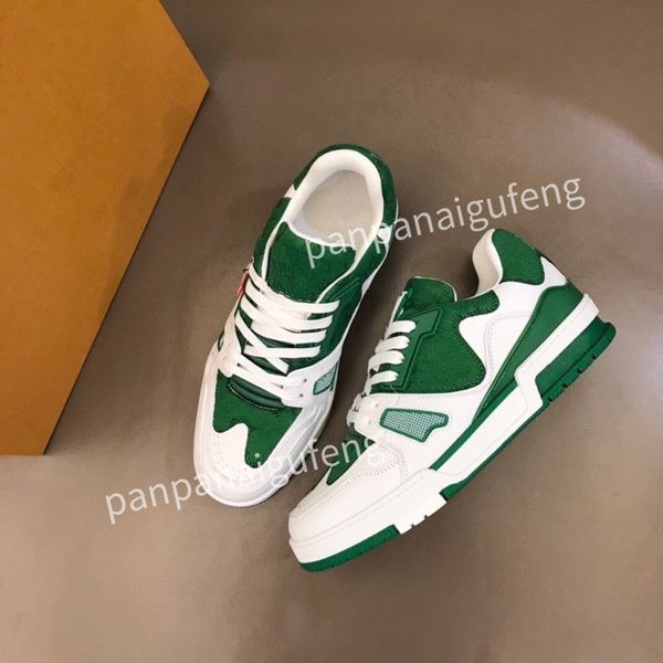 

luxury designer sneakers calfskin casual shoes men women vintage trainer reflective sneaker mens platform shoe white womens leather trainers, Black