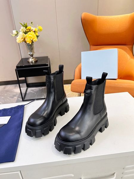 

designer monolith boots women ankle boot genuine leather loafer shoe cowhide cloudbust thunder shoes military inspired combat motorcycle sho, Black