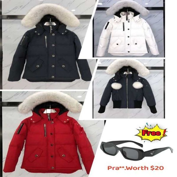 

2023 Mooses Knuckles Jacket Men's High Quality Real Fur Winter Mens Ballistic Bomber Parka Warm Outwear Coat Windproof Short Mooseknuckle Tf, Mk07-light gray w/frost fur