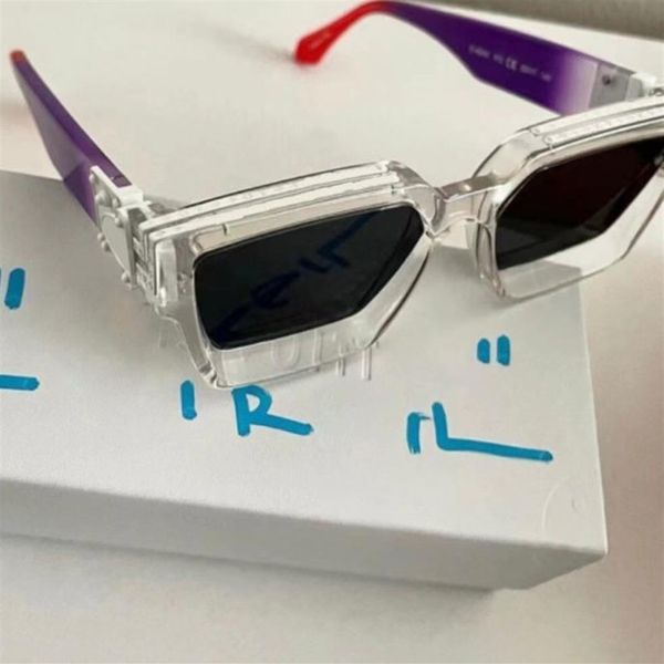 

designer millionaire sunglasses 96006 classic transparent frame grape purple gradient temples summer uv400 anti-uv400 mens ladies 211r, White;black