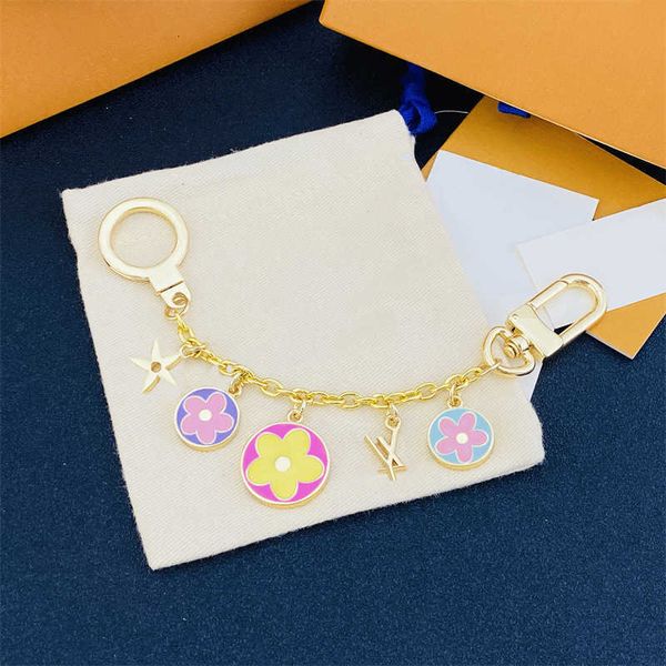 

keychains & lanyards designer metal accessories l old flower keychain luggage chain pendant colorful multi accessory live broadcast gift a03, Silver