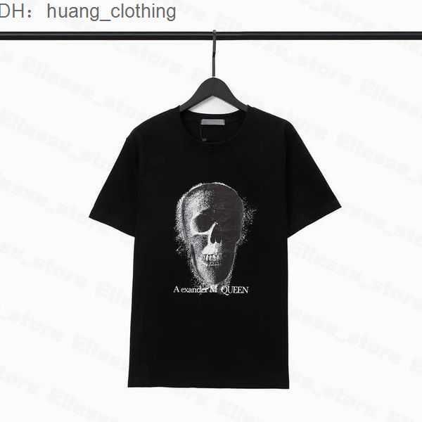 

mcqueen shirt designers mens t-shirts womens tees letter pattern man chest shirt luxurys clothing street shorts sleeve clothes tshirts 3 wr, White;black