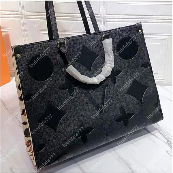 

classic onthego handbag embossing flower tote bags shopping bag shoulder crossbody purse genuine leather large capacity women letter clutch