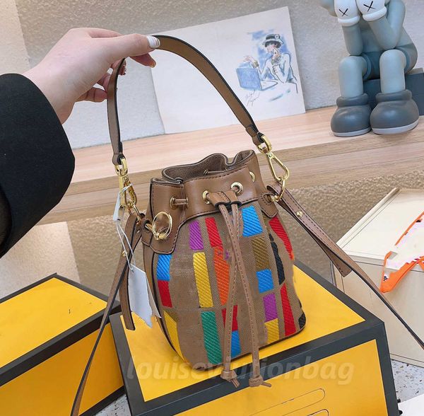 

women shoulder bags leather old flower bucket bag famous drawstring handbags cross body purse canvas embroidered drawstrings handbags