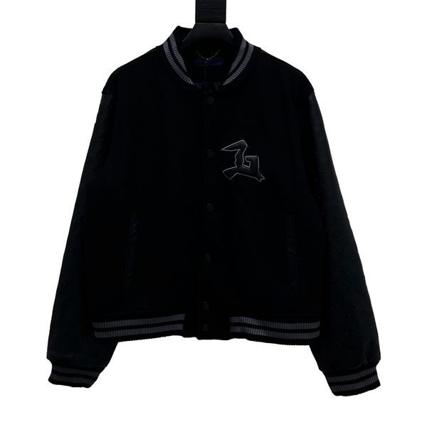 

designer jacket men's coat men's school team leather baseball coat men's and women's retro embroidered letter patchwork, Black;brown