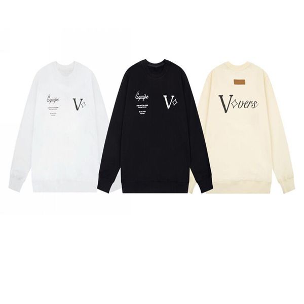 

2023 autumn/winter new pure cotton letter printing sweatshirt fashion trend round neck plate style w10-310, Black;brown