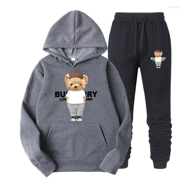 

men's tracksuits 2023 sets hoodie sweatpants men woman tracksuit 2 pieces jogging homme hip-hop fleece streetwear clothing, Gray