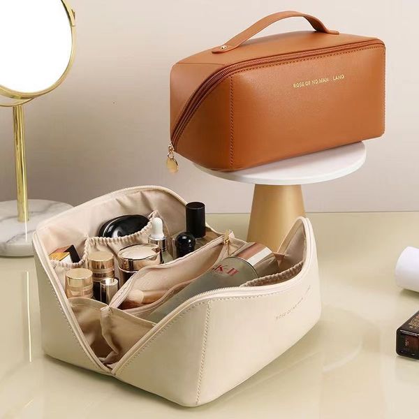 

cosmetic bags luxury lady large travel bag for women leather makeup box organizer female toiletry kit make up case storage pouch 230823
