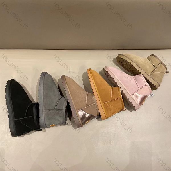 

designer slipper tazz booties women slippers fur boots suede slip-on shoes tasman slider fuzz wgg shoe winter slides fahion leather classic, Black