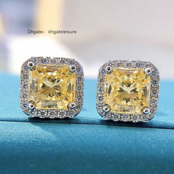 

mujing jewelry 2023 new simple 7 * 7 ice flower cut earrings ins selling versatile women's earrings jewelry, Golden