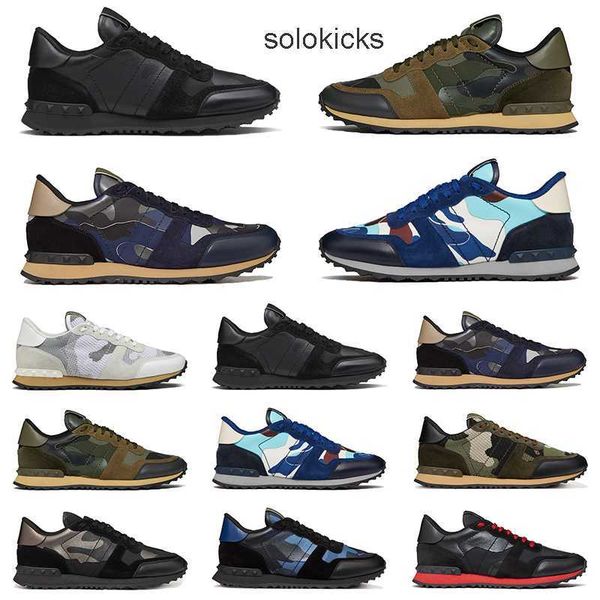 

beige valentinolies men women luxury designer joggin casual shoes rockrunner sneakers in trainers camouflage mesh fabric rubber stud mens tr