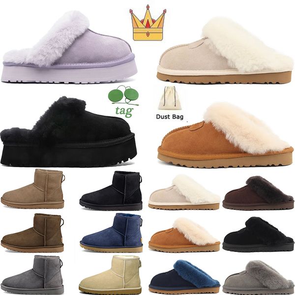 

australia tazz slippers suede tasman sheepskin shearling ultra platform snow boots shoes chestnut mens women winter ankle boot uggity design, Black