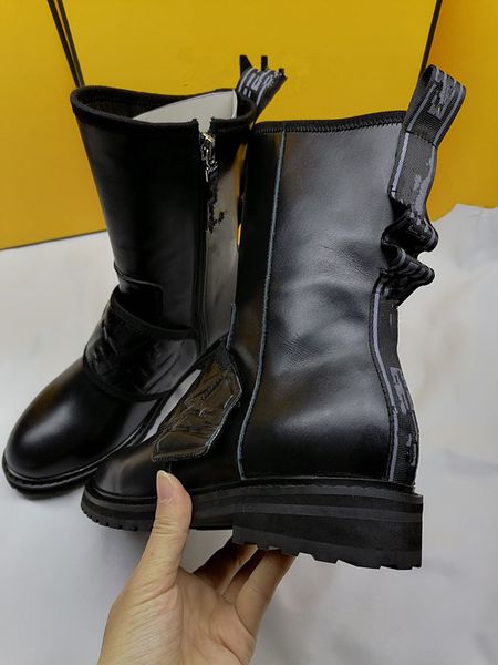 

comfortable flat bottom casual suede chelsea boots thick soled leather overshoot combat color contrast low heel 0821, Black