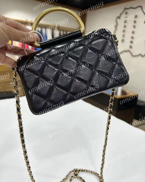 

mirror quality metal handle crossbody bag 23b vintage lambskin shoulder flap chain phone bags genuine leather quilted tote designer handbags