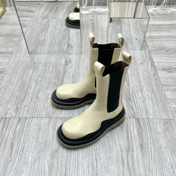 

winter genuine leather chelsea boots metal lock fashion flat-heel martin short boots 42 plus size women's boot shoes, Black