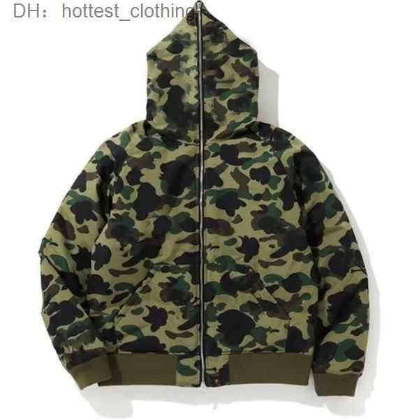

bapes clothing ape hoodie mens shark hoodies street zip hooded sweatshirt camouflage 3d print couple style men and women coat designer 3 0ul, Black