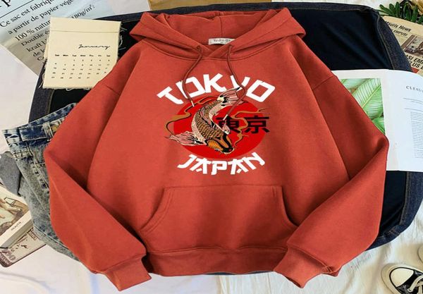

funny tokyo koi print hoodie hip hop street sweatshirts retro streetwear tracksuit mens warm comfortable pullovers for male y07273843659, Black