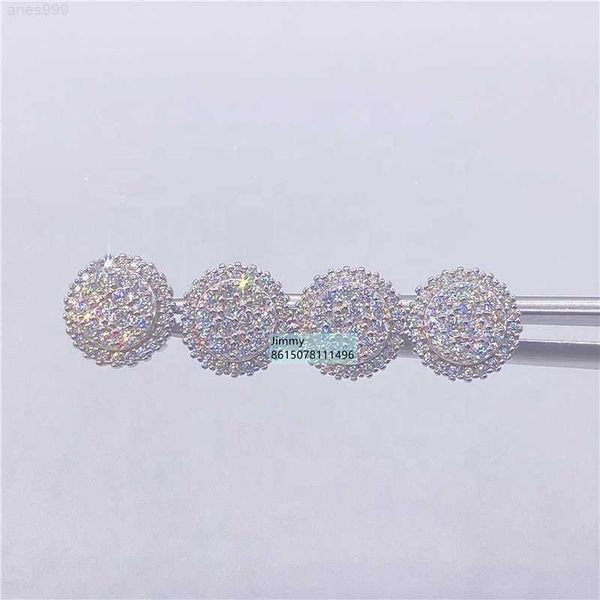 

new trendy ale iced out jewelry 925 sterling silver jewelry moissanite vvs stud earrings, Golden