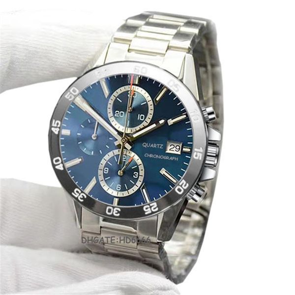 

chronograph mens watch f1 wristwatches for men stainless steel multifunctional quartz movement designer watches montre male clock2212, Slivery;brown