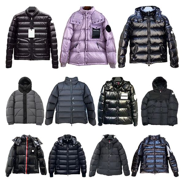 

designer mens down jackets embroidered badge womens hooded outerwear parkas winter warm puffer jacket, Black