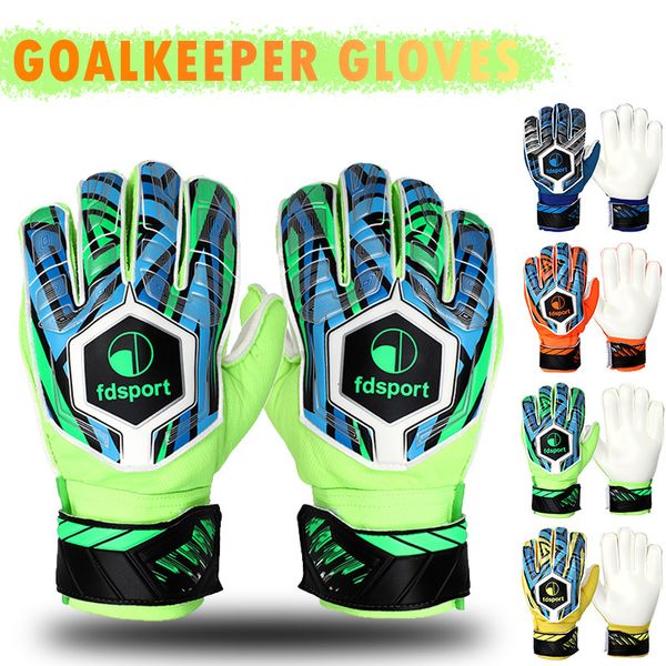 

sports gloves professional goalkeeper gloves men women adults kid football soccer goalie gloves nonslip thicken latex glove finger save guar, Black