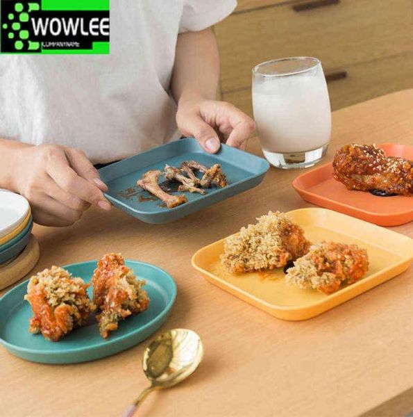 

8pcsset pink kitchen wheat straw tableware reusable household dishware kids spoon fork cup salad soup bowl plate 2201123870964