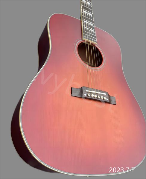 

acoustic guitar honey burst satin, no pickguard eq packaging, solid spruce panel with redwood