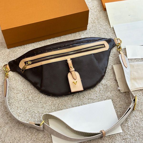 

classic designer waistpack luxury famous diamond checker single shoulder crossbody bags french brand genuine leather fashion men's genu