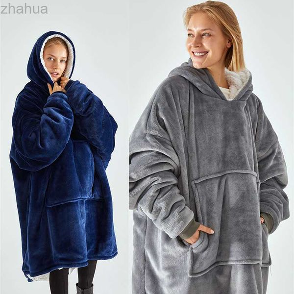 

lazy hooded pajamas tv blanket pullover outdoor winter wool warm comfortable clothing