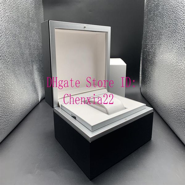 

black original box mens woman's watches boxes men wristwatch box with certificates wood box for iwc watches219w, Black;blue