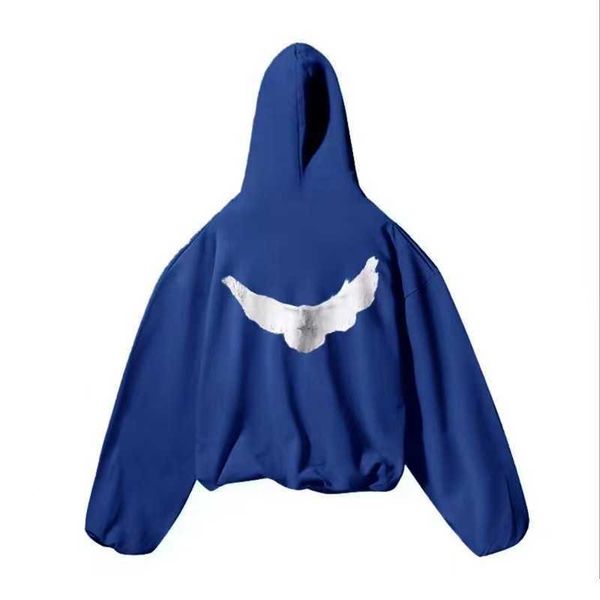 

designer kanyes classic wests luxury hoodie three party joint name peace dove printed mens and womens yzys sweater hooded naxian gap 23ss, Black