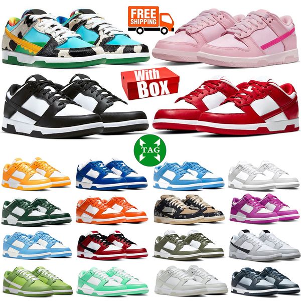 

2023 low shoes for mens womens green panda designer sneakers triple pink chunky dunky with box men sneaker jogging casual trainers gai, Black