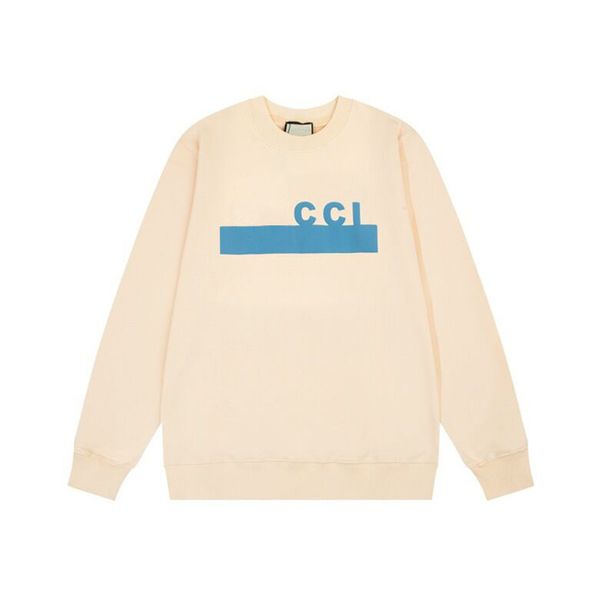 

2023 autumn and winter new men's and women's pure cotton sweater letter printing pullover loose fit fashion and comfortable v12-10, Black;brown