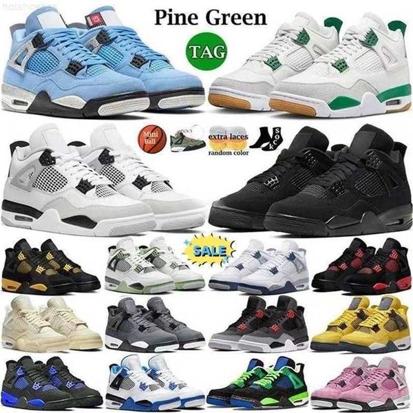 

jumpman 4s 4 basketball shoes designer shoes mens womens trainers shoes sneakers chaussures black cat 4s retro military black pine green man