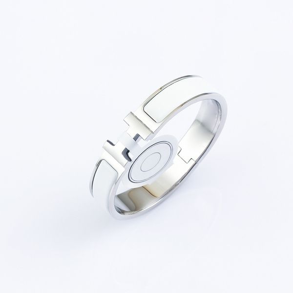 

classic design colorful h bangle stainless steel cuff bracelet jewelry for women gift, Black