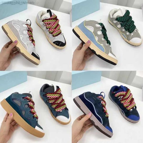 

new fashion excellent designer shoes classic casual shoes curb sneakers multicolor nappa calfskin rubber platform luxury men women sneaker l, Black